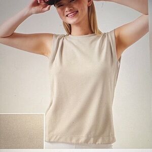 Athleta Seasoft Tank Sweatshirt Abalone Gray Size Medium